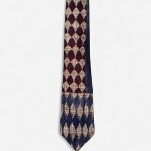 Geometric Diamond Print Neck Tie from John Henry